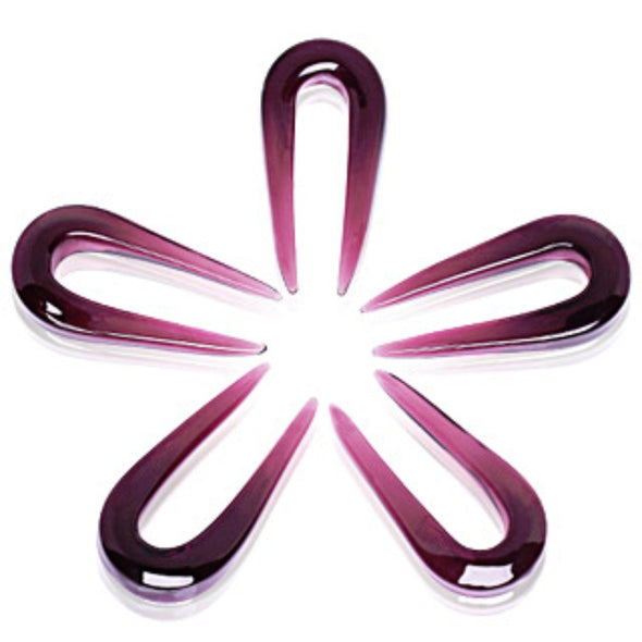 Purple Glass "U" Shaped Taper-WildKlass Jewelry