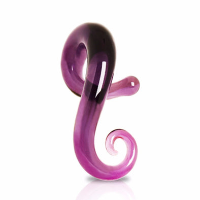 Purple Glass Taper with Spiral Tail for Left Ear-WildKlass Jewelry