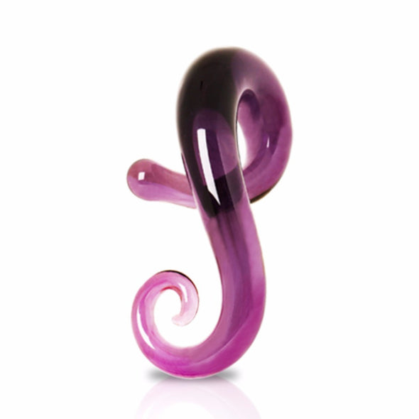Purple Glass Taper with Spiral Tail for the Right Ear-WildKlass Jewelry
