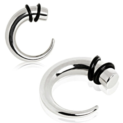 316L Surgical Steel Curved Taper with O-Ring-WildKlass Jewelry