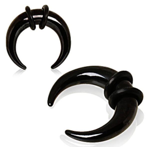 Black PVD Plated Horn Shape Taper with O-Rings-WildKlass Jewelry