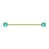 Golden Opal Sparkle Prong Industrial Barbell-WildKlass Jewelry