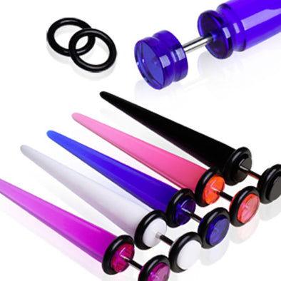 UV Coated Acrylic Fake Taper with O-Rings-WildKlass Jewelry