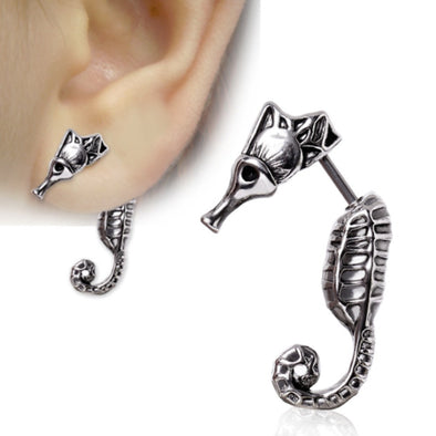 316L Surgical Steel Seahorse Fake Taper-WildKlass Jewelry