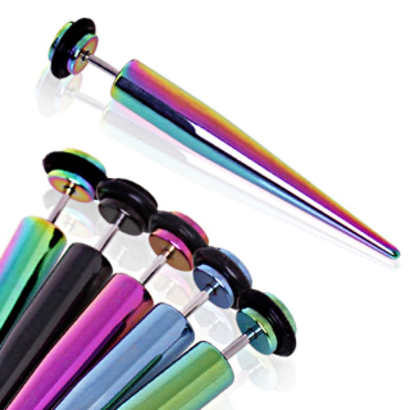 PVD Plated 316L Surgical Steel Fake Taper-WildKlass Jewelry