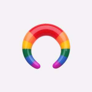 Rainbow Stripes Acrylic Ear Gauge Buffalo Taper-WildKlass Jewelry