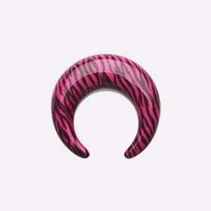 Retro Zebra Stripes Acrylic Ear Gauge Buffalo Taper-WildKlass Jewelry