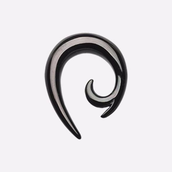 Blackline Ivy Hook Steel Ear Gauge Spiral Hanging Taper-WildKlass Jewelry