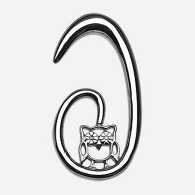 Groovy Owl Spiral Steel Ear Gauge Hanging Taper-WildKlass Jewelry