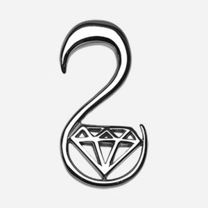 Urban Diamond Steel Ear Gauge Hanging Taper-WildKlass Jewelry