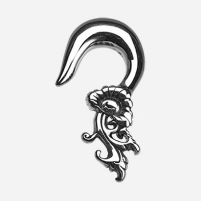 Japanese Flower Hook Steel Ear Gauge Hanging Taper-WildKlass Jewelry