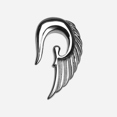 Fallen Angel Wing Steel Ear Gauge Hanging Taper-WildKlass Jewelry
