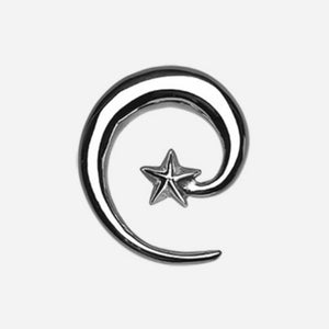 Falling Star Steel Ear Gauge Spiral Hanging Taper-WildKlass Jewelry