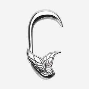 Flying Sparrow Steel Ear Gauge Hanging Taper-WildKlass Jewelry