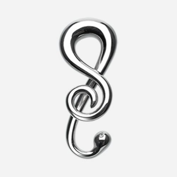 Ampersand Curvature Steel Ear Gauge Spiral Hanging Taper-WildKlass Jewelry