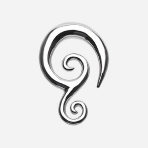 Tribal Swirls Steel Ear Gauge Spiral Hanging Taper-WildKlass Jewelry