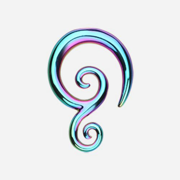 Colorline Tribal Swirls Ear Gauge Spiral Hanging Taper-WildKlass Jewelry