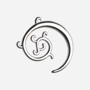 Vine Swirls Steel Ear Gauge Spiral Hanging Taper-WildKlass Jewelry