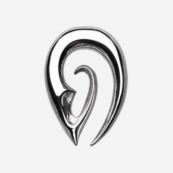 Devious Steel Fang Ear Gauge Spiral Hanging Taper-WildKlass Jewelry