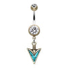 Vintage Stone Spear Belly Button Ring 316L Surgical Steel-WildKlass Jewelry
