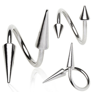 316L Surgical Steel Twist with Spikes-WildKlass Jewelry