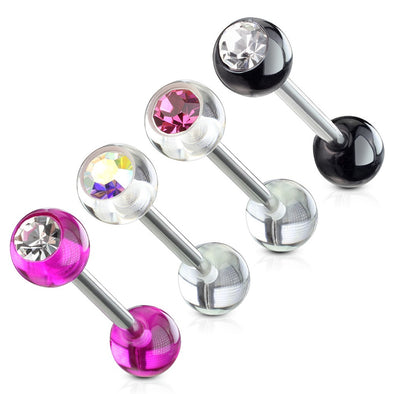 4 Pcs Value Pack of Assorted Color WildKlass Barbells with Acrylic Gem Ball-WildKlass Jewelry