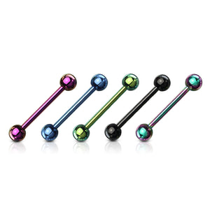 5 Pcs Value Pack of Assorted Color Titanium IP Over 316L Stainless Steel WildKlass Barbells-WildKlass Jewelry