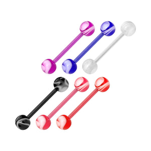 6 Pcs Value Pack Bio Flex WildKlass Barbells with Marble Swirl Acrylic Balls-WildKlass Jewelry