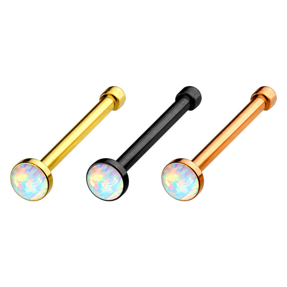 Opal Set IP Over 316L Surgical Steel WildKlass Nose Stud Rings 3 pcs Value Pack-WildKlass Jewelry