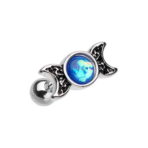 WILDKLASS Opal Double Moon Cartilage Tragus Earring-WildKlass Jewelry