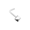 Golden & Rose Gold & Silver Pyramid L-Shape & Stud Nose Ring-WildKlass Jewelry