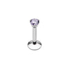 Silver, Gold, Rose Gold Gem Top Prong Set Steel Labret-WildKlass Jewelry
