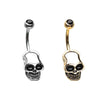 Golden & Silver Skull Head WildKlass Belly Button Ring-WildKlass Jewelry