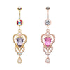 Golden & Rose Gold Princess Beloved Heart Belly Button Ring-WildKlass Jewelry