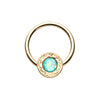 Gold & Silver Ornate Round Opal Steel Captive Bead Ring-WildKlass Jewelry
