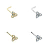 Golden & Silver Triquetra Trinity Knot L-Shape & Stud Nose Ring-WildKlass Jewelry