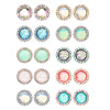 Silver, Golden, Rose Gold, Teal Round Crown Faceted Jeweled Combo Ear Stud Earrings-WildKlass Jewelry