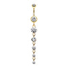 Silver & Golden & Rose Gold Crystalline Droplets Fall Belly Button Ring-WildKlass Jewelry