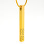 WildKlass Engraved 4 Sided Stick Necklace-WildKlass Jewelry