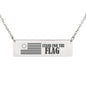 "Stand for the Flag" Stainless Steel Horizontal Bar Necklace-WildKlass Jewelry
