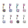 Golden & Silver & Color Multi Sprinkle Dot Gem Prong Sparkle Belly Button Ring-WildKlass Jewelry