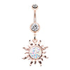 Rose Gold & Golden & Blackline Multi-Sprinkle Dot Sun Belly Button Ring-WildKlass Jewelry