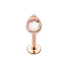 Golden, Rose Gold Opal Tear Drop Top Steel Labret-WildKlass Jewelry