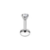 Silver, Gold, Rose Gold Gem Top Prong Set Steel Labret-WildKlass Jewelry