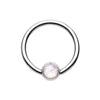 Colorline & Silver & Golden & Rose Gold Synthetic Opal Ball Steel Captive Bead Ring-WildKlass Jewelry