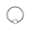 Colorline & Silver & Golden & Rose Gold Synthetic Opal Ball Steel Captive Bead Ring-WildKlass Jewelry