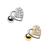Silver & Gold Dreamy Heart Cartilage Tragus Earring-WildKlass Jewelry