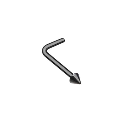 Silver, Gold, Rose Gold, Colored Basic Steel Spike L-Shape Nose Ring-WildKlass Jewelry