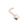 Golden & Rose Gold & Silver Pyramid L-Shape & Stud Nose Ring-WildKlass Jewelry