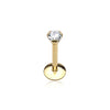 Silver, Gold, Rose Gold Gem Top Prong Set Steel Labret-WildKlass Jewelry